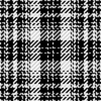 Plaid check pattern in black and white. Seamless texture fabric background. vector