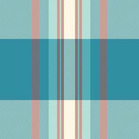 Gentle seamless textile , repetition plaid tartan pattern. Wool fabric texture check background in old lace and cyan colors. vector