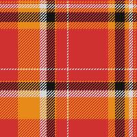Classy seamless tartan pattern, periodic fabric texture . Identity background plaid textile check in red and orange colors. vector