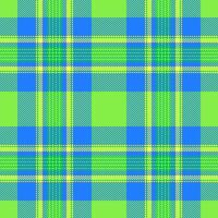 Hotel texture plaid check, presentation fabric tartan textile. Pajamas seamless pattern background in green and blue colors. vector