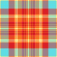 Crossed pattern texture textile, merry christmas tartan check plaid. Cotton seamless background fabric in orange and red colors. vector
