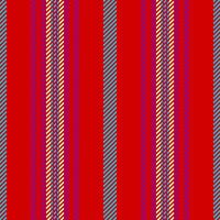 Colour fabric vertical texture, masculine pattern background textile. Platform stripe seamless lines in red and mauveine colors. vector