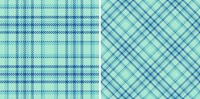 Plaid tartan pattern of background fabric with a seamless textile texture check. Set in sky colors for apartment decor ideas. vector