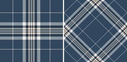Texture check textile of pattern plaid with a fabric background tartan seamless. Set in night colors. Stylish picture ideas for fashion inspiration. vector