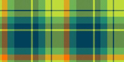 Softness background check fabric, machinery texture plaid textile. Kind seamless pattern tartan in cyan and lime colors. vector