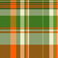 Idyllic plaid pattern seamless, modern texture fabric. Africa textile tartan check background in green and bright colors. vector