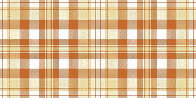 Holiday plaid texture check, grid fabric background tartan. Present pattern textile seamless in orange and white colors. vector