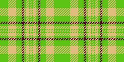 Finish check fabric , genuine background textile plaid. Effect pattern tartan texture seamless in green and amber colors. vector