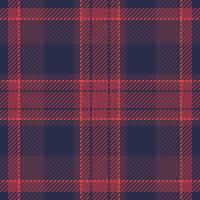 Card pattern tartan plaid, folk texture textile . Stationary check background fabric seamless in red and dark colors. vector