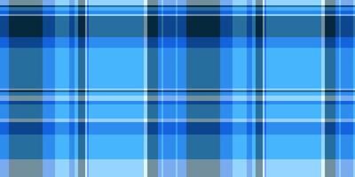 Plain check tartan, straight background fabric texture. Stripe plaid pattern textile seamless in cyan and blue colors. vector