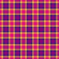 Suite check plaid tartan, party fabric texture . Damask seamless textile background pattern in amber and mexican pink colors. vector