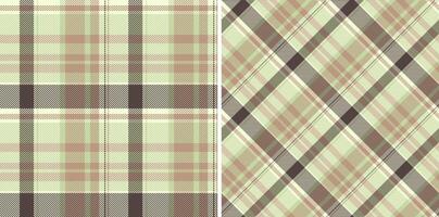 Seamless textile background of pattern fabric plaid with a tartan check texture. Set in nature colors. Latest fashion trends. vector