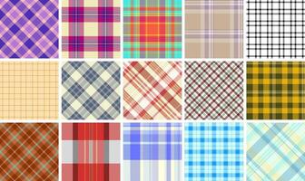 Rustic plaid patterns in earthy tones, perfect for fabric, textile design, and classic linen material, bringing a touch of timeless elegance. vector