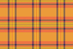 Domestic check pattern, clan textile fabric background. November texture tartan seamless plaid in orange and red colors. vector