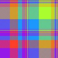 Flow background textile fabric, outline check seamless. Domestic texture plaid pattern tartan in violet and cyan colors. vector