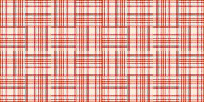 Repeating textile plaid, fur seamless fabric background. Vibrant pattern check texture tartan in papaya whip and red colors. vector