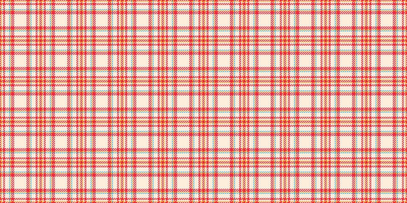 Repeating textile plaid, fur seamless fabric background. Vibrant pattern check texture tartan in papaya whip and red colors.