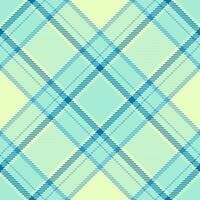 Customized pattern textile fabric, softness seamless texture plaid. Neutral tartan check background in teal and light colors. vector