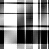 Old check seamless texture, skirt plaid tartan . Retail background textile fabric pattern in white and black colors. vector