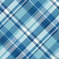 Front tartan texture check, pano fabric plaid. Business seamless background pattern textile in cyan and alice blue colors. vector