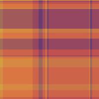 Mesh background texture, winter check fabric textile. Subtle plaid seamless tartan pattern in red and orange colors. vector
