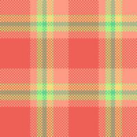 Warmth fabric seamless textile, tone tartan check texture. Messy plaid background pattern in red and green colors. vector