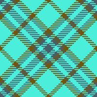 Hobby textile background, ethnicity plaid tartan seamless. Age texture check pattern fabric in teal and amber colors. vector