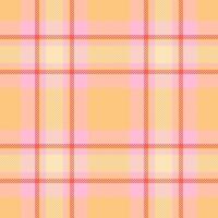 Comfort seamless texture pattern, screen check textile . Popular fabric background tartan plaid in orange and light colors. vector