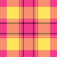 Colourful texture pattern fabric, wide plaid seamless tartan. Purchase check textile background in red and pink colors. vector