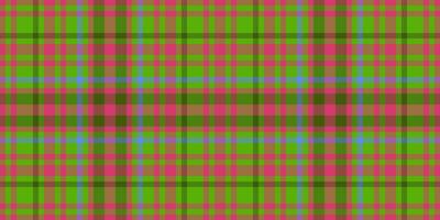 New plaid pattern, ragged check textile tartan. Surface texture background seamless fabric in green and red colors. vector
