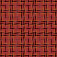 Cosy seamless background, unique check plaid textile. Path fabric tartan texture pattern in red and black colors. vector