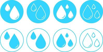 Water drop icon set. Rain drop sign. Drop of water symbol line vector