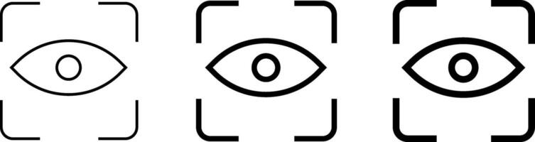 Set of eye scan icon. Eyesight symbol. Retina scan eye icon vector