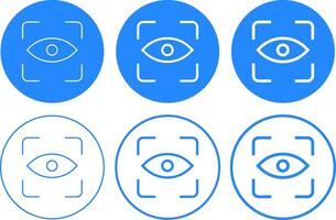 eye scan icon set. Eyesight outline sign. Retina scan eye icon collection vector