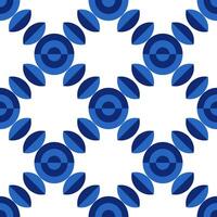 Seamless pattern illustration in traditional style - Portuguese tiles. vector