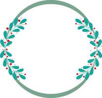 Circle Frame With Beautiful Flower And Leaf Decoration vector