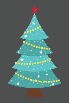Beautiful Sparkling Christmas Tree With Stars And Balls Ornaments