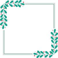 Square Or Framed Wreath With Leaf Decoration vector