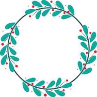 Lovely Circle Frame With Leaf And Flower Decoration vector
