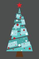 The Best Christmas Tree With Sparkling Ball Decoration vector