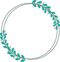 Beautiful Circle Frame With Leaf And Flower Decoration vector