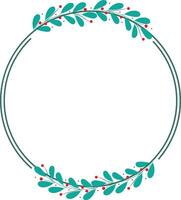 Circle Wreath Or Frame With Leaf Decoration vector