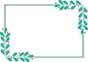 Beautiful Rectangular Frame Decorated With Leaves And Flowers vector