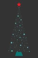 Beautiful Sparkling Christmas Tree And Star Ornaments vector