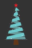 Gorgeous Christmas Tree And Sparkling Star Ornaments vector