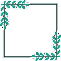 Beautiful Square Frame With Lovely Leaves vector