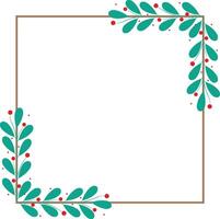 Lovely Square Frame With Green Leaf Decoration vector