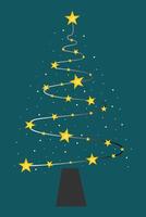 Christmas Tree With Sparkling Star Decoration vector