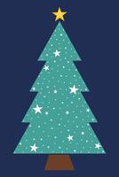 Gorgeous Sparkling Christmas Tree With Star Decoration vector