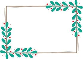 Rectangular Frame With Beautiful Leaves And Flowers vector